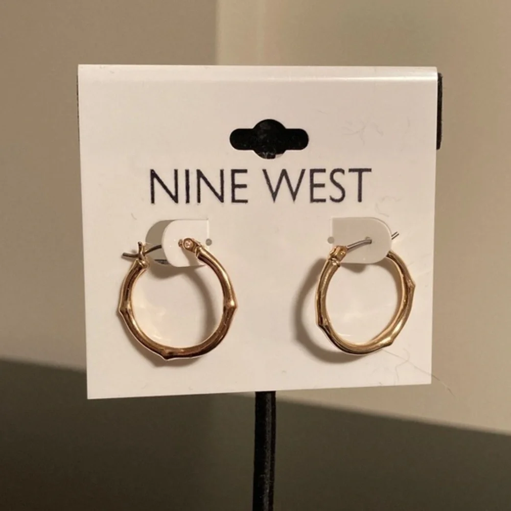 Nine West Textured Gold Hoop Earrings